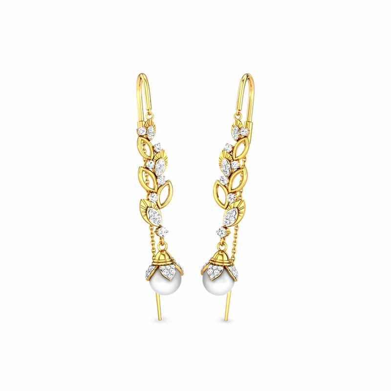 22K Gold Sui Dhaga Earrings (3.50G) - Queen of Hearts Jewelry