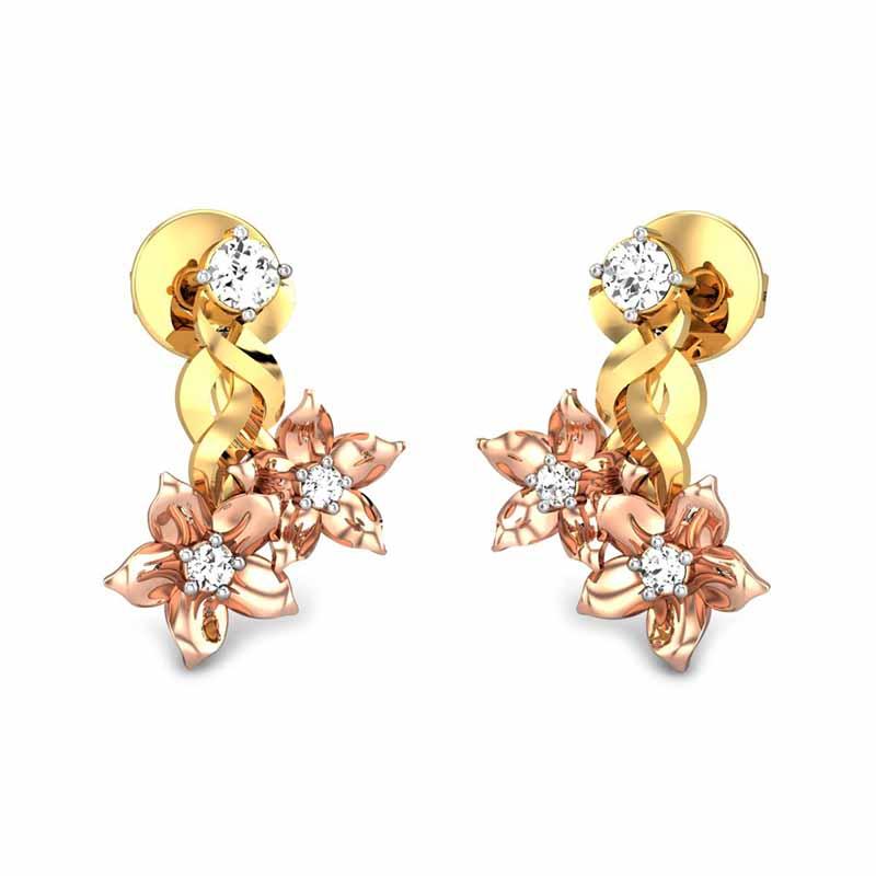 Buy Cute small gold earrings designs online | Kalyan Jewellers