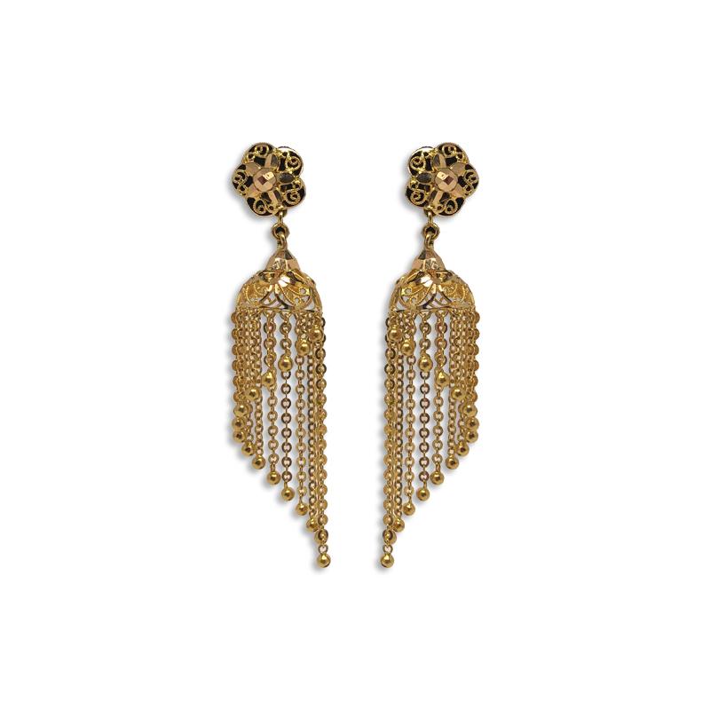 Bhumi Jhumka Earrings With Ear Chain – Indiatrendshop