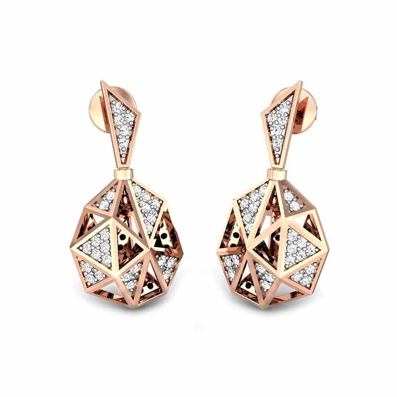 Priyaasi American Diamond Rose Gold Plated Jhumka Earring : Amazon.in:  Fashion