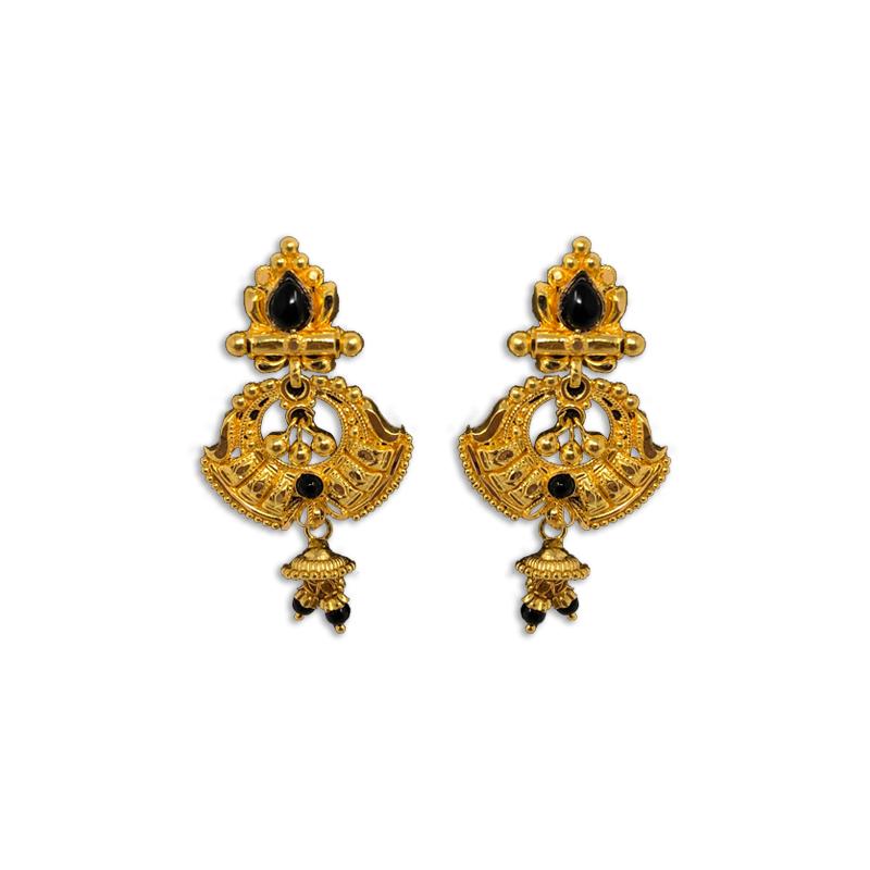 Gold Kanbala design Kanbala jhumka earrings Kalyan Jewellers