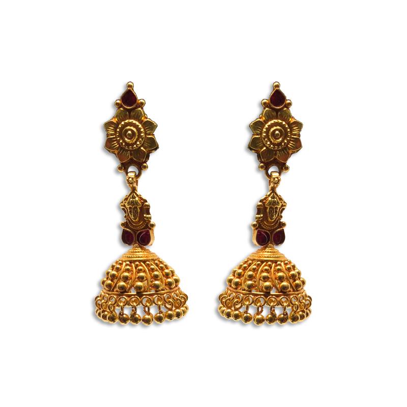 Buy GoldPlated Kundan  Pearls studded Flower Shaped Vilandi Jhumka  Earrings Green  White at Amazonin