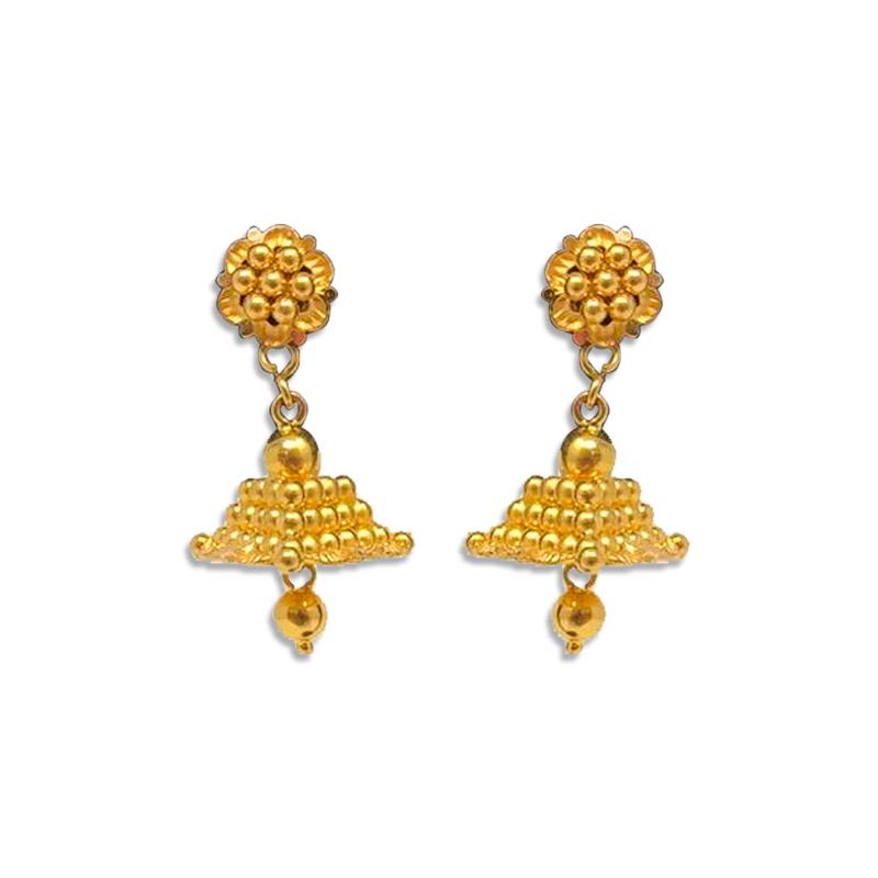 CANDERE  A KALYAN JEWELLERS COMPANY Real Gold JhumaJhumki Earrings for  Women 18kt 750 Yellow Gold  Amazonin Fashion
