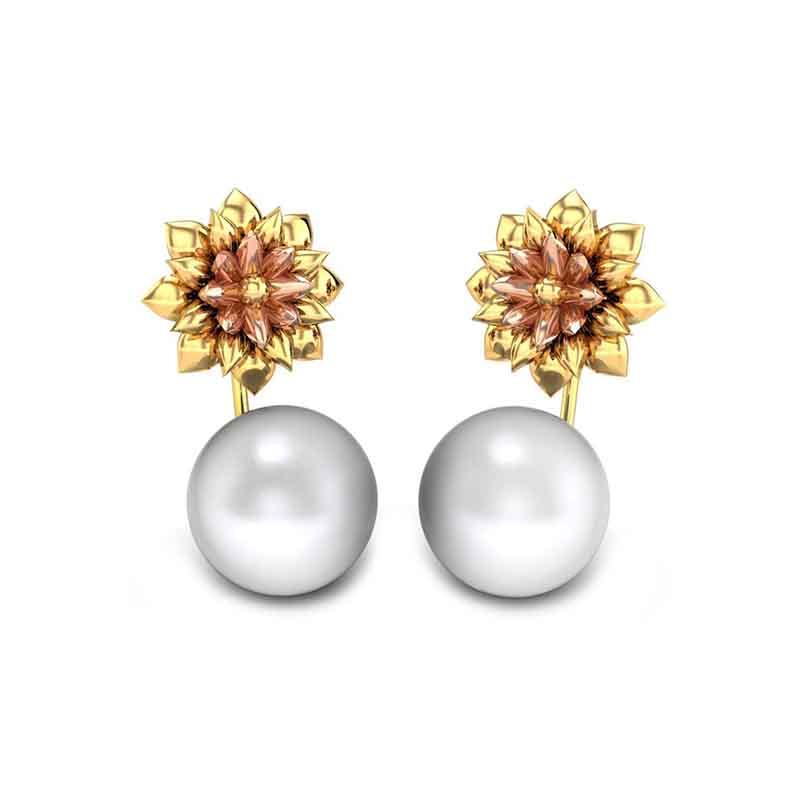 AFJ GOLD Micro Gold Plated Brass Swarovski Crystals White Stone Stud  Earrings for Women : Amazon.in: Fashion