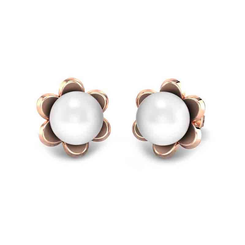 Pearl Rose Gold Earrings