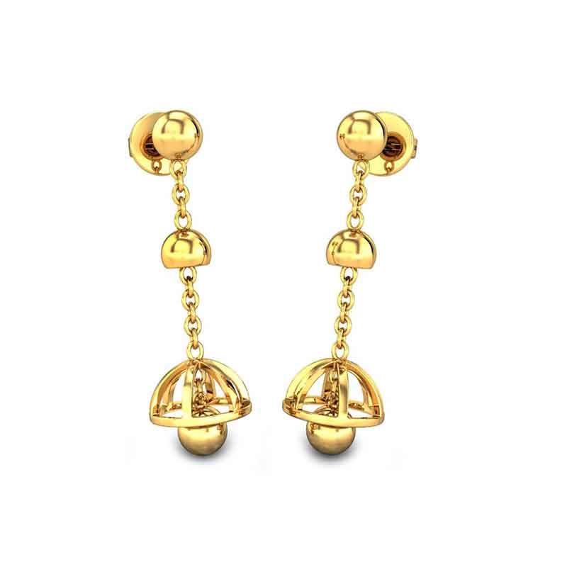 long drop gold earrings