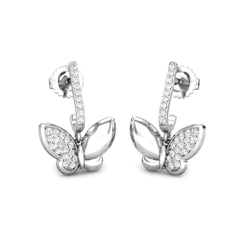 Buy Stunning Natural Diamond Earrings 14k White Gold Stud Online in India   Etsy