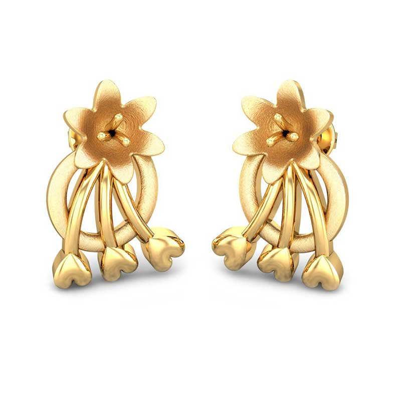 Gold stud earrings