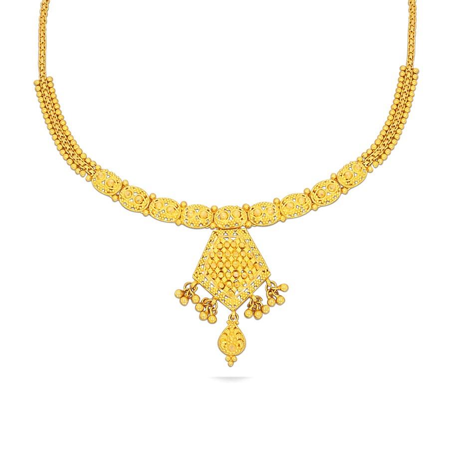 Traditional gold necklace designs in 10 grams
