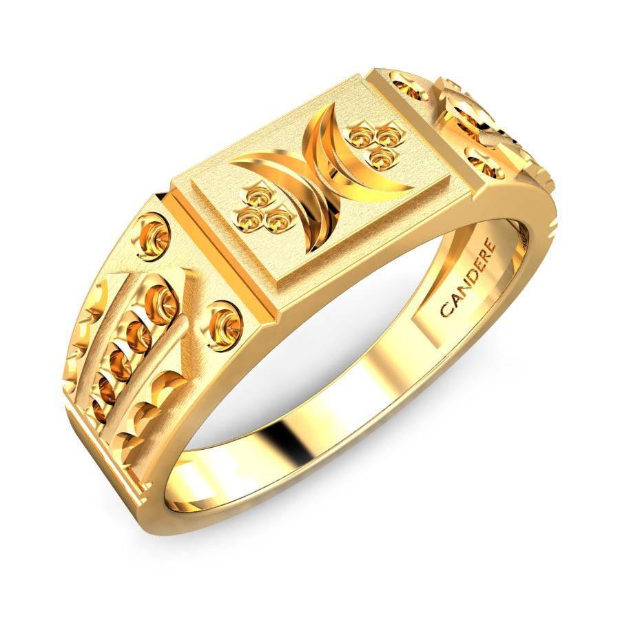 Kinshu Lion Gold Mens Ring-Candere by Kalyan Jewellers