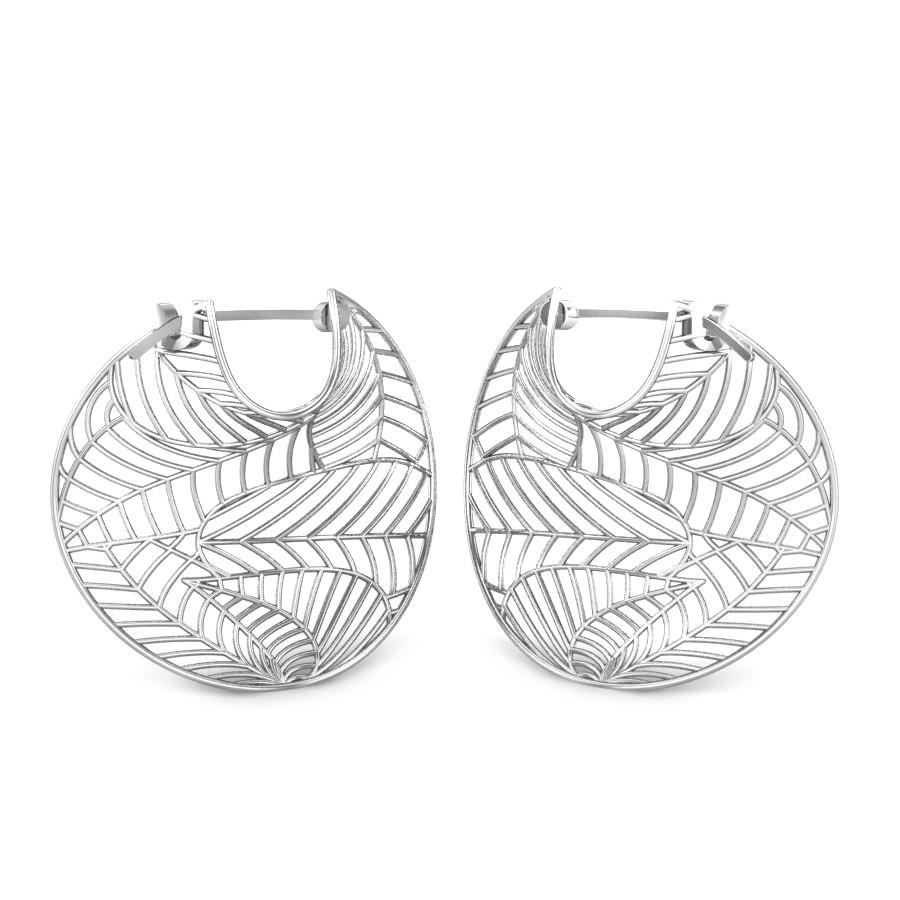 White gold hoops earrings