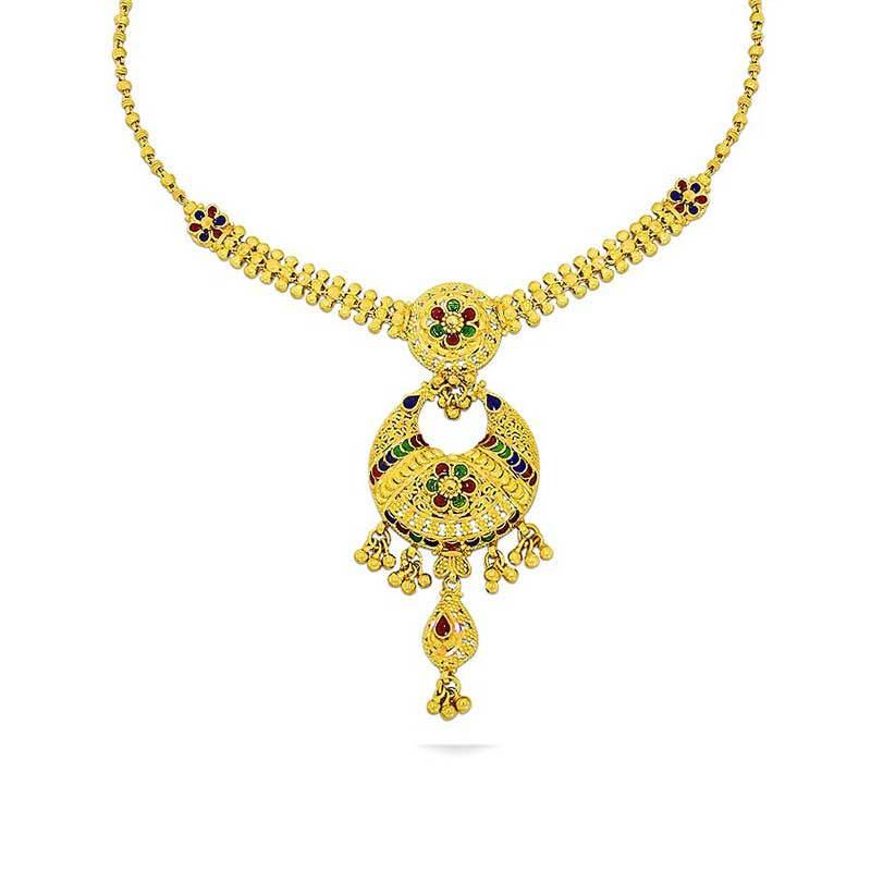 Gold necklace designs in store 16 grams