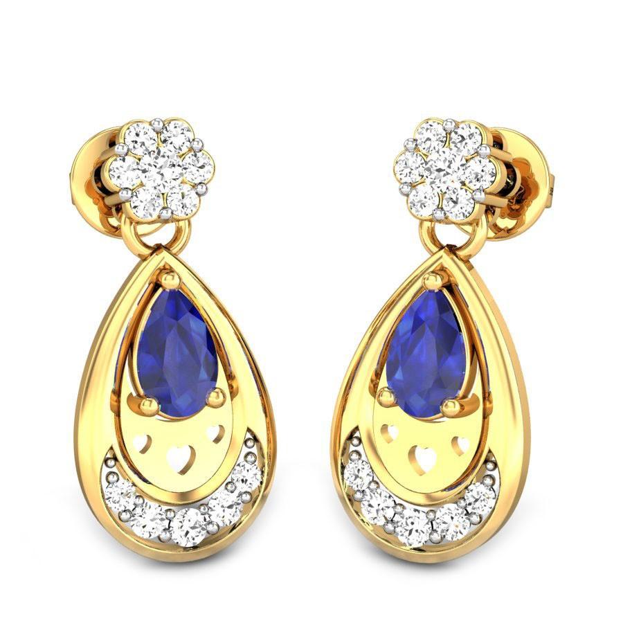 Gold Sapphire Earrings