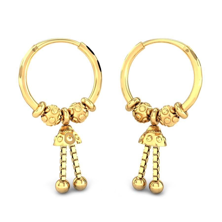 Buy Online Gold colour Round Design Hoop Earrings for Girls and Women  One  Stop Fashion