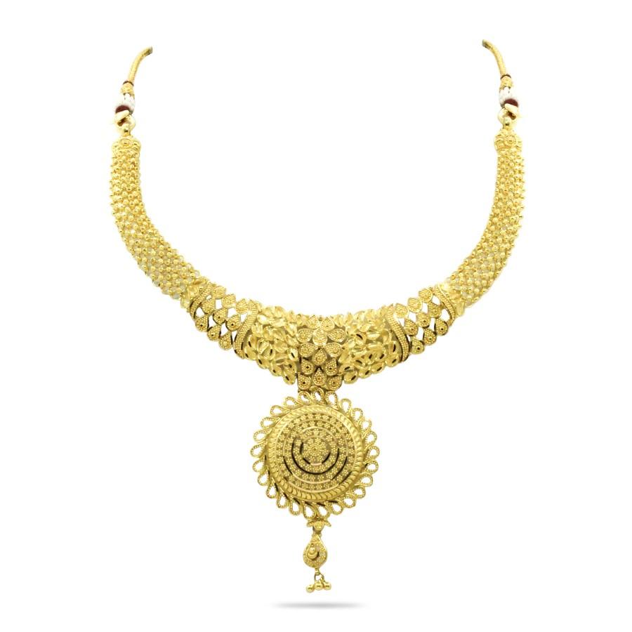 traditional gold necklace designs in 10 grams