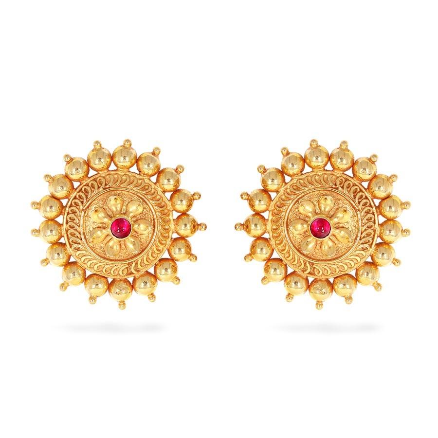 gold stone earrings designs