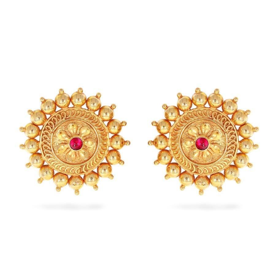 Gold Stone Earrings Designs