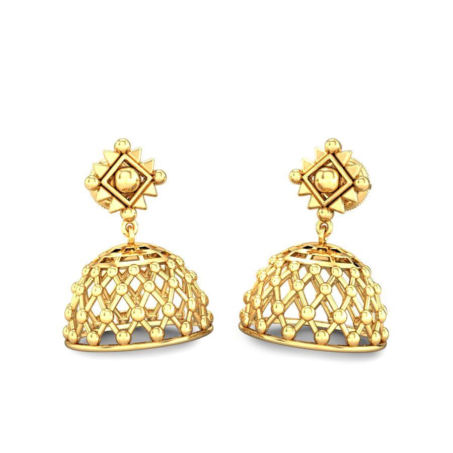 Gold jimikki Earrings for women in gold New designs of earrings