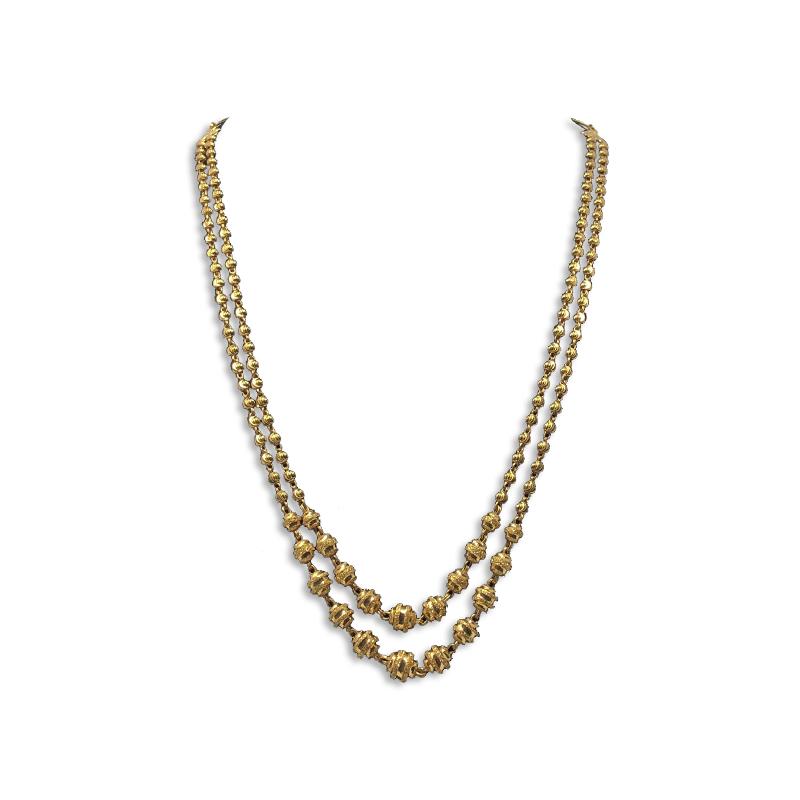 Gold Beads & Pearl Necklace | Art of Gold Jewellery, Coimbatore