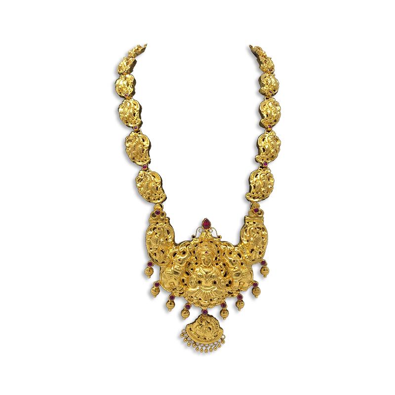 22K Gold 'Naga Lakshmi - Peacock' Vaddanam with Beads & Pearls (Temple  Jewellery) - 235-GV424 in 172.050 Grams
