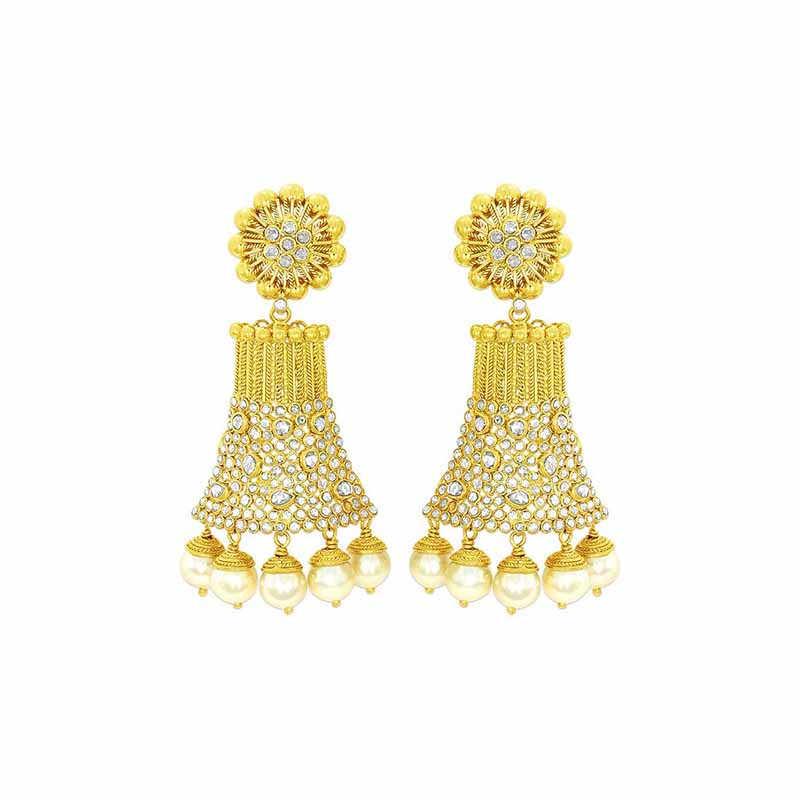 CANDERE - A KALYAN JEWELLERS COMPANY 22 (916) BIS Hallmark Yellow Gold  Delete Earring for Women with Screw Back closure. : Amazon.in: Fashion