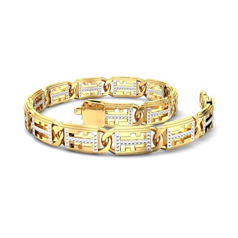 Tanishq gold bracelet design for mens 36,300₹ onwards | Gold bracelet design  for gents with price - YouTube