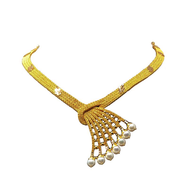 Gold long necklace designs in 30 grams with price online