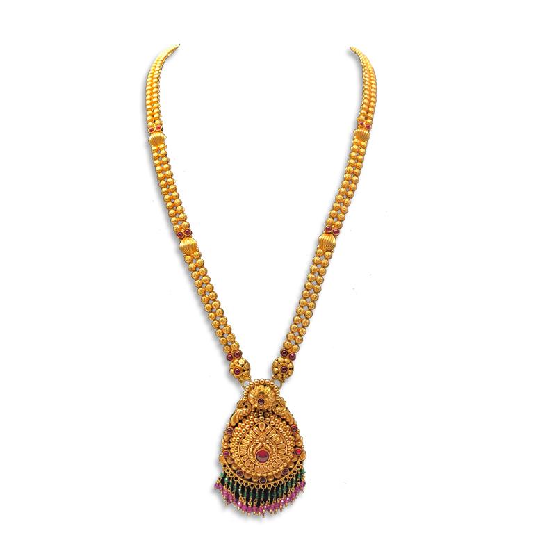 Shop Gold haram designs in 32 grams Gold haram online Kalyan