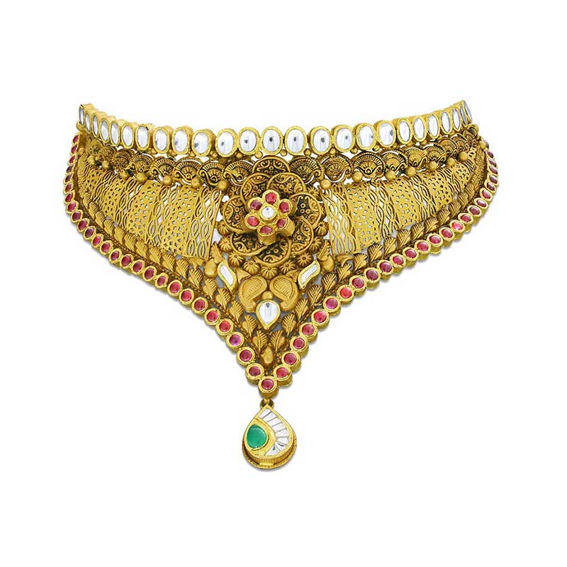 Kalyan jewellers choker necklace designs with price sale