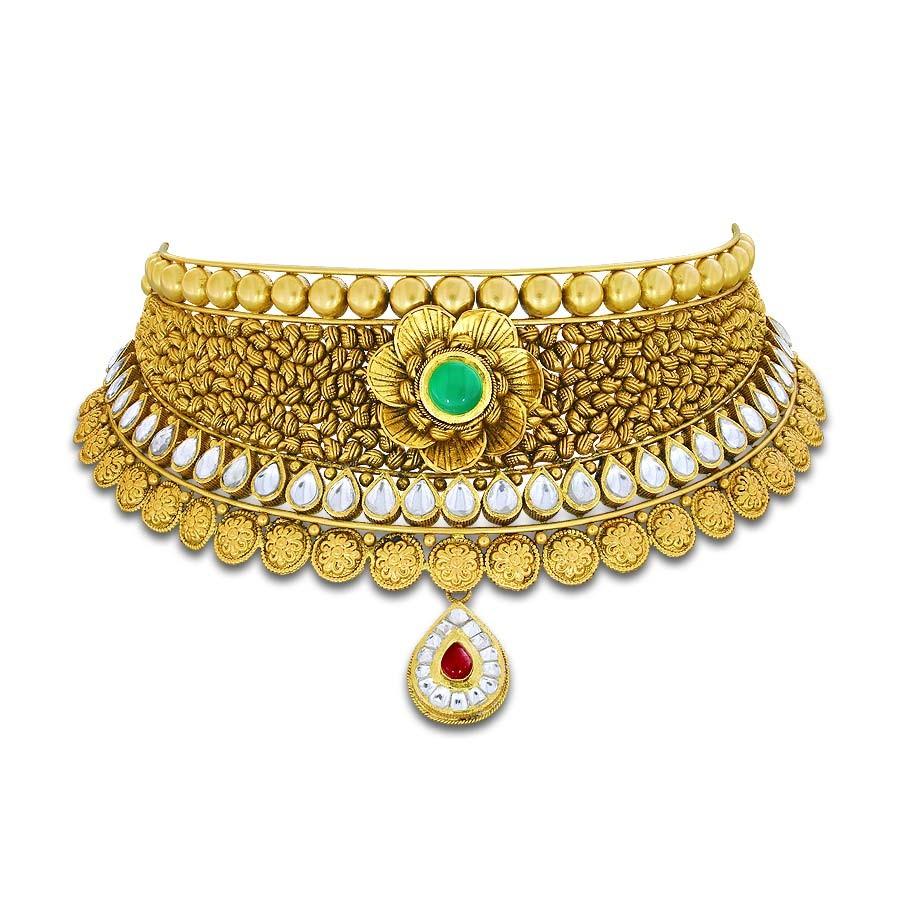 Kalyan jewellers top gold necklace set