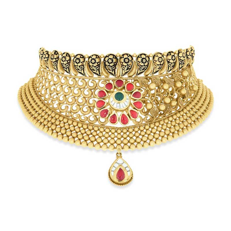 Buy Best Quality Antique Gold Necklace Latest Design for Wedding