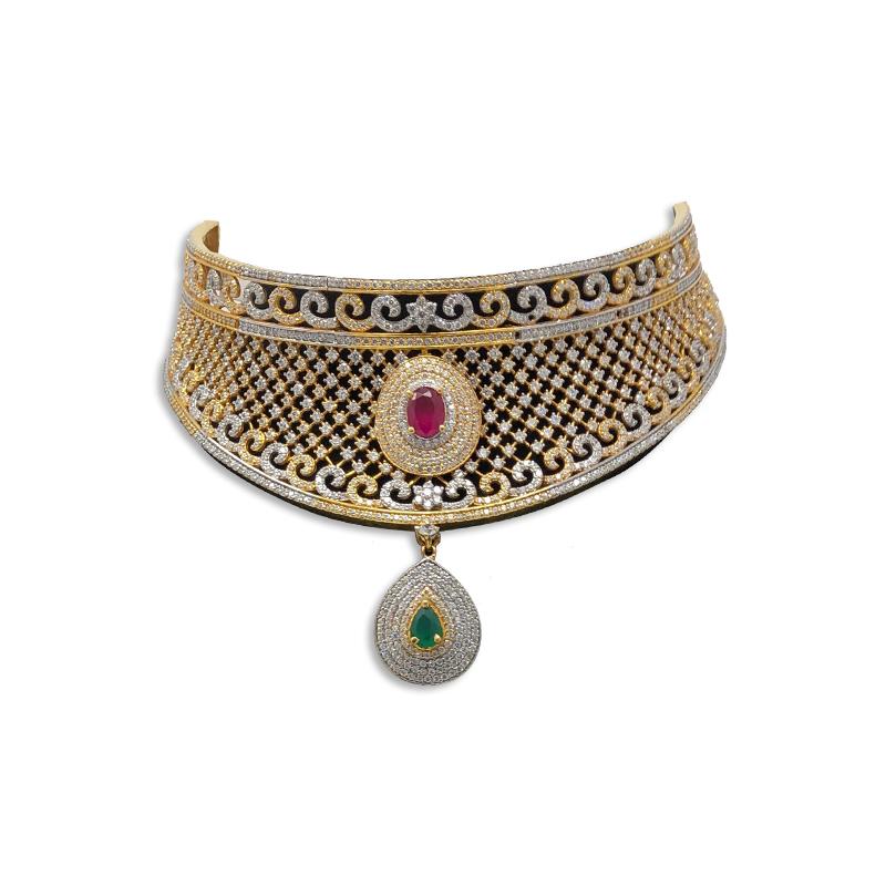 Gold choker for bride sale