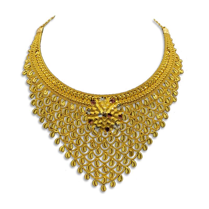Gold necklace set in 50 grams clearance