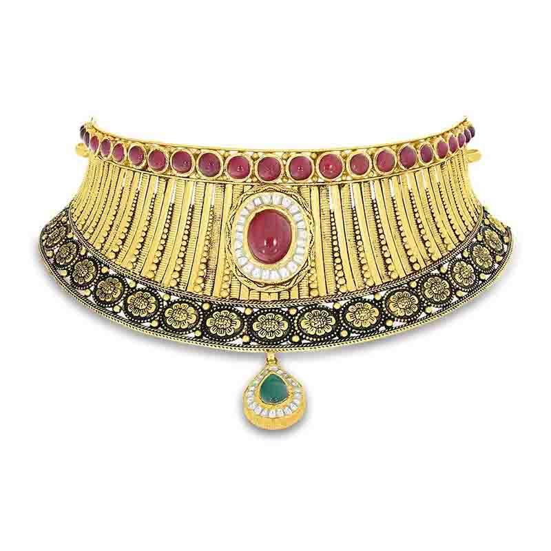 Buy MATUSHRI ART Indian Traditional Pink Color Kundan Choker Necklace Set  Online at Best Prices in India - JioMart.