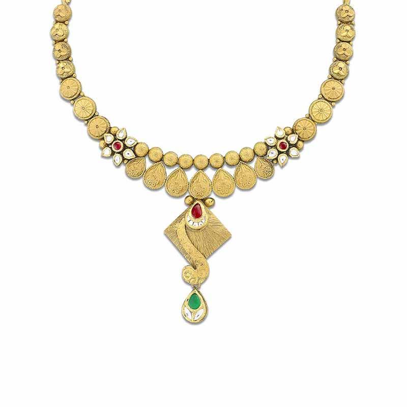 Light Weight Gold Necklace Set at Rs 125000/piece | Gold Necklace Set in  Jaipur | ID: 4245827088