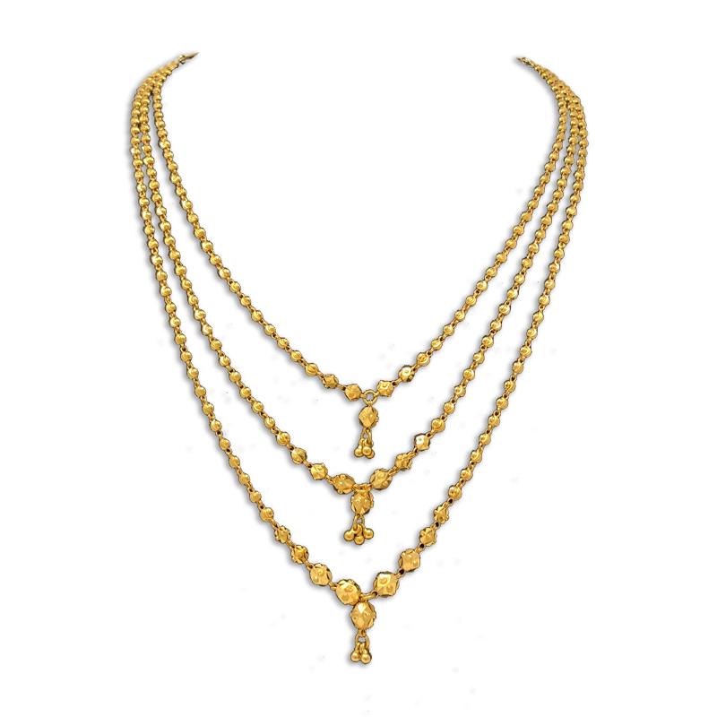 Dual strand ball chain kemp Lakshmi Pendant Long Chain Necklace and Jh –  Simpliful Jewelry