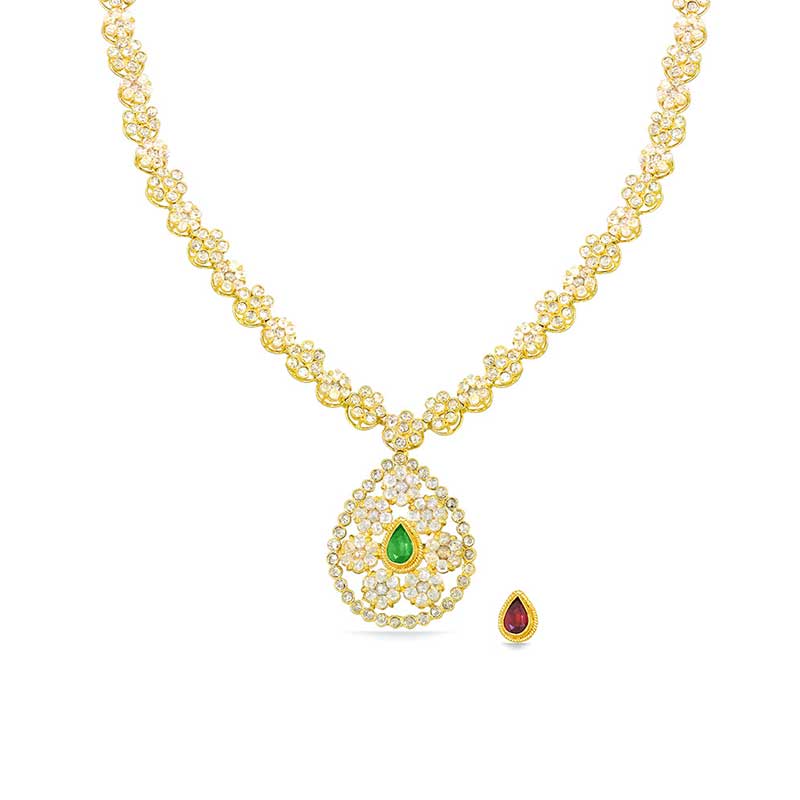Unique simple uncut diamond necklace Kalyan jewellers