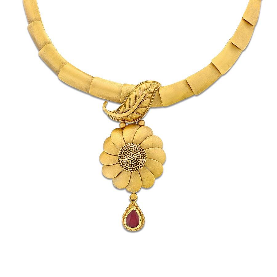 Light Weight Yellow Long Gold Necklace – Welcome to Rani Alankar