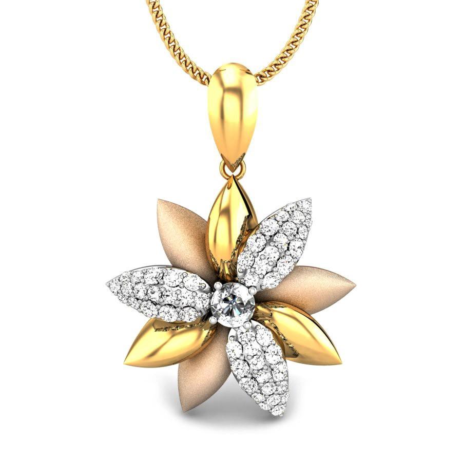 Latest Diamond Pendant Set Design Kalyan Jewellers