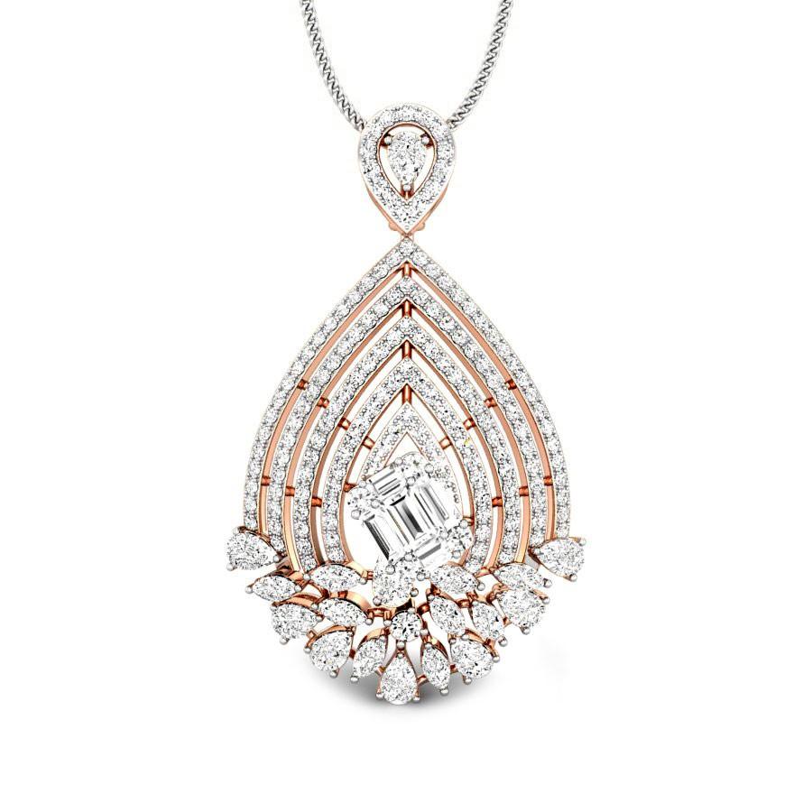 Kalyan jewellers diamond pendant set with price hotsell