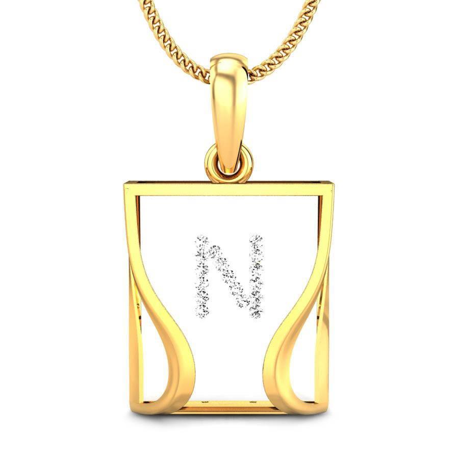 Yellow Gold Nugget Initial Letter 