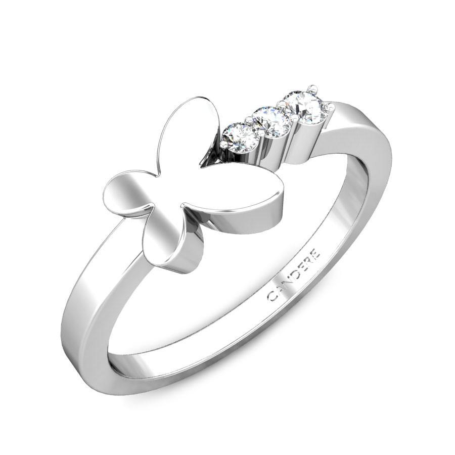 Diamond Tiny Heart Split Ribbon Promise Ring