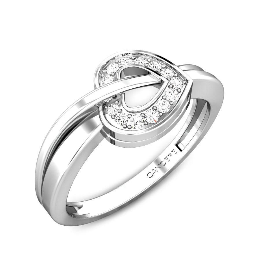 Designer Single Diamond Platinum Ring for Women JL PT R-8005-gemektower.com.vn