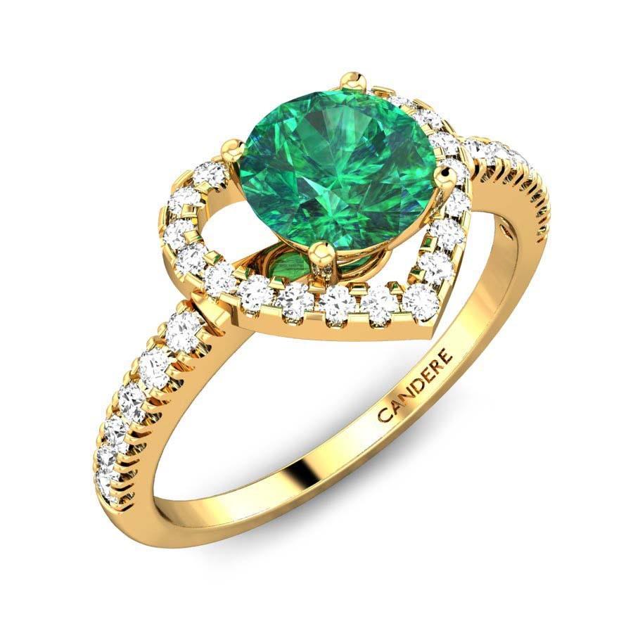 Pear Emerald Ring With Diamonds / Curve Engagement Ring / Womens Green  Teardrop Ring / Non Traditional Anniversary Ring 10k 14k 18k Gold - Etsy