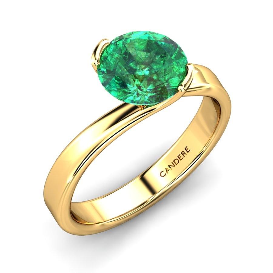 Buy Classic Green Emerald Stone Studded Silver Adjustable Ring Online – The  Jewelbox