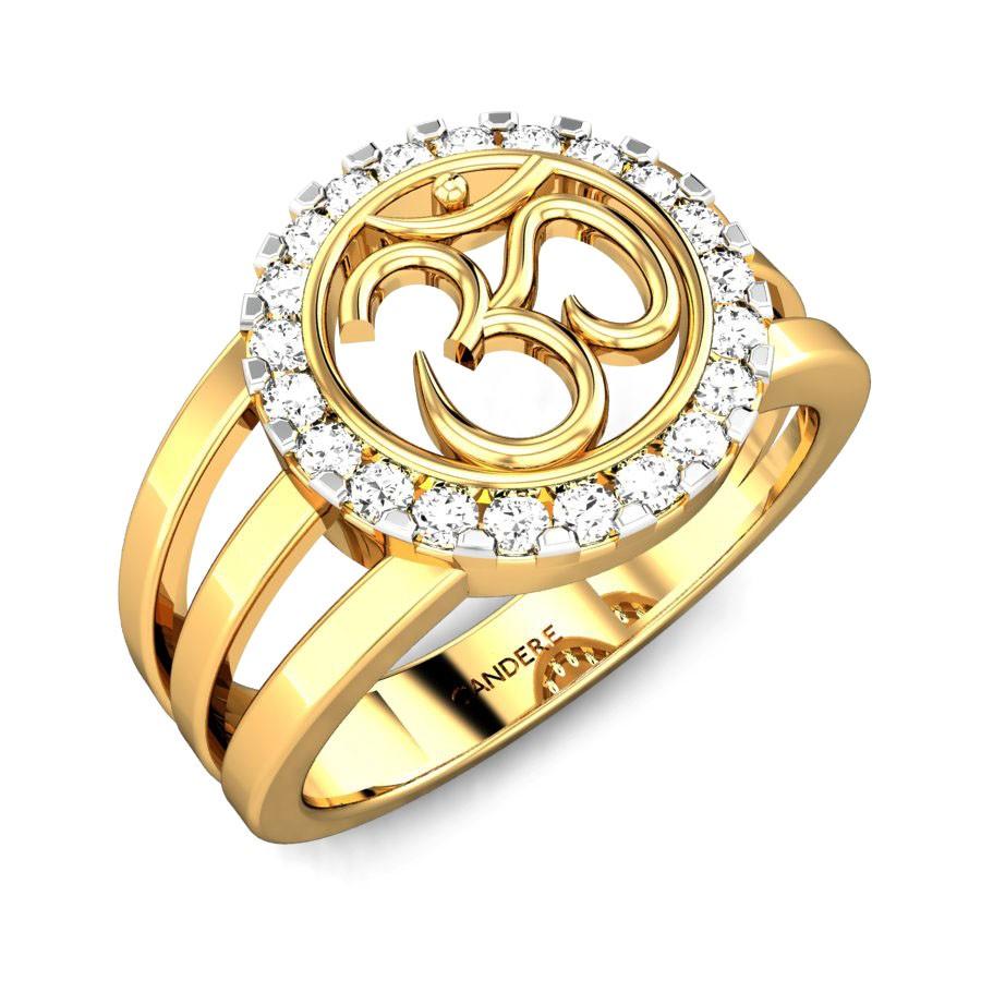 Vighnaharta valentine day gift valentineday gift for her gift for him gift  for women gift for men Trishul Om CZ Gold and Rhodium Plated Alloy Gents  Ring for Boys and Men - [