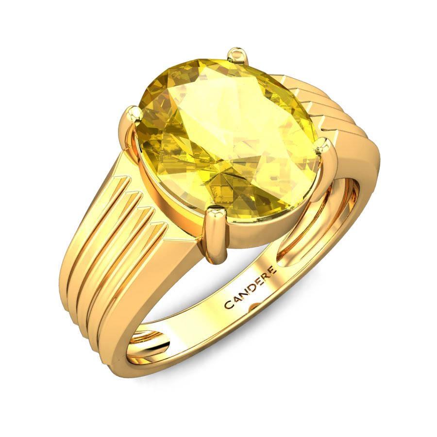 Yellow sapphire gents ring store