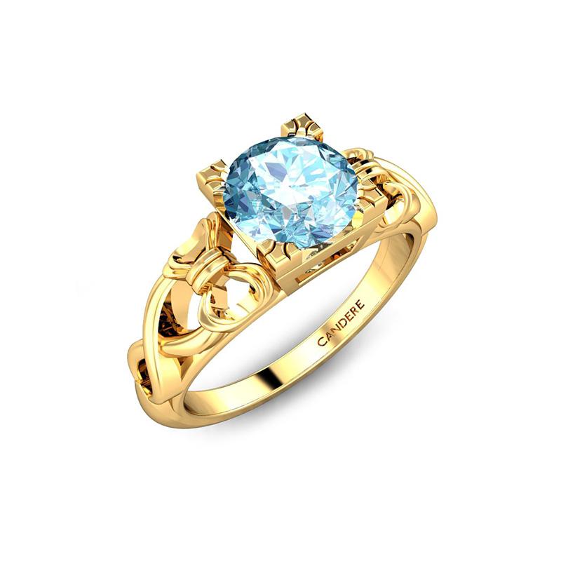 Gold ring discount with aquamarine stone
