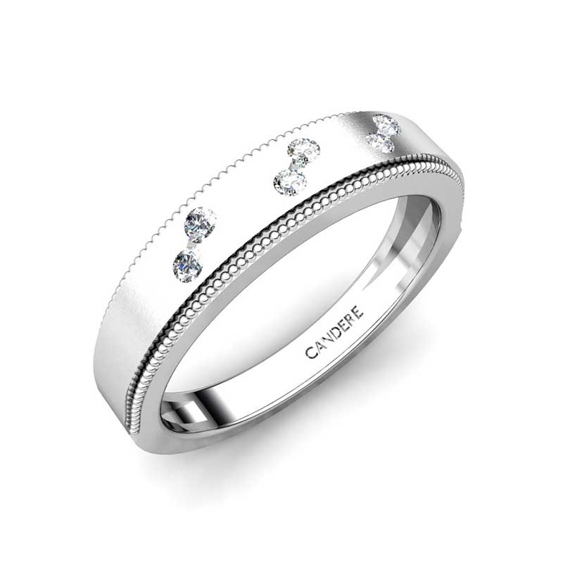 Matte Finish Platinum Love Bands with Parallel Lines JL PT 421