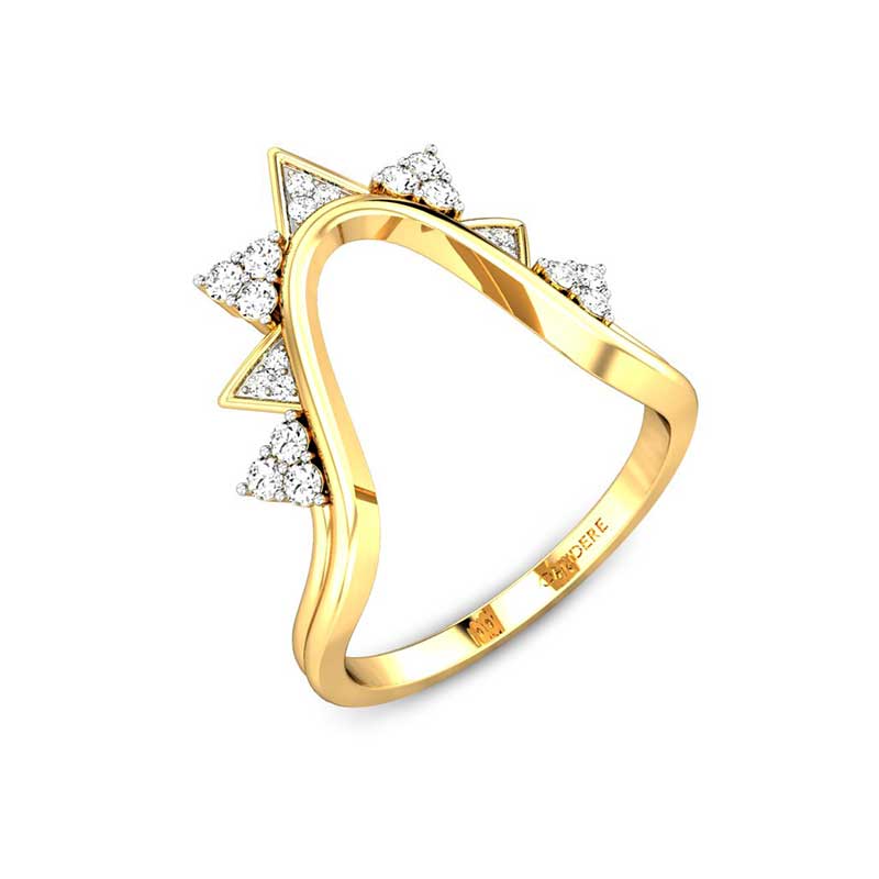 22K Gold Vanki Ring with Cz & Color Stones - 235-GVR434 in 4.6 Grams-demhanvico.com.vn
